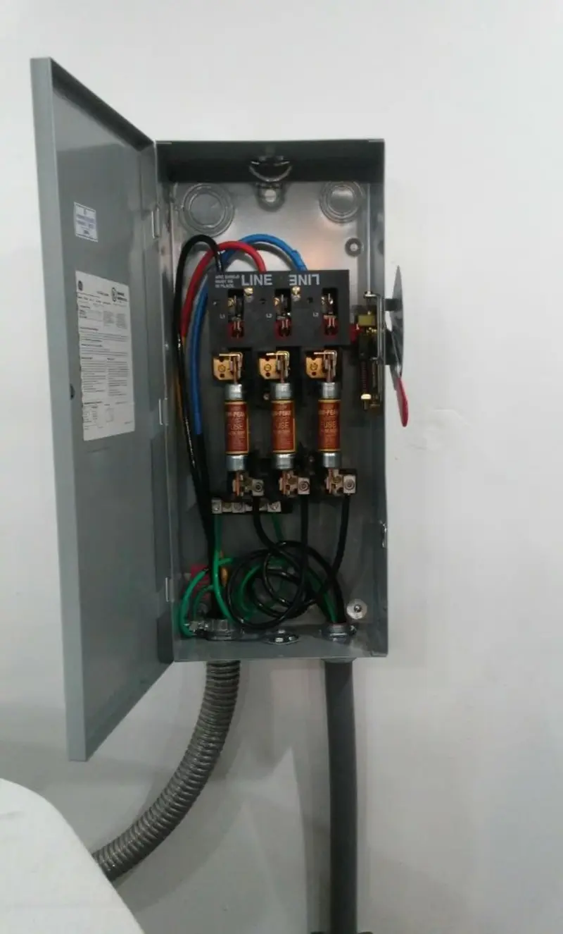 Three-phase disconnect switch installed for Electrical Wiring & Rewiring in Buda